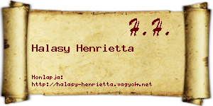 Halasy Henrietta névjegykártya